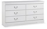 Anarasia White Twin Sleigh Headboard Bed with Dresser from Ashley Furniture - Luna Furniture