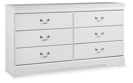Anarasia White Twin Sleigh Headboard Bed with Dresser from Ashley Furniture - Luna Furniture