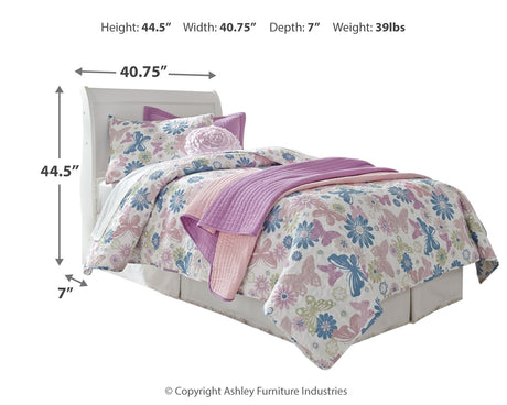Anarasia White Twin Sleigh Headboard Bed with Dresser from Ashley Furniture - Luna Furniture