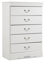 Anarasia White Twin Sleigh Headboard Bed with Mirrored Dresser and Chest from Ashley Furniture - Luna Furniture