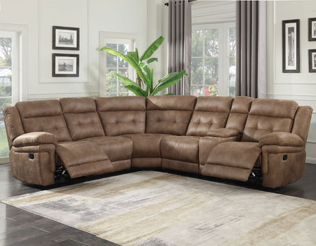 Anastasia Cocoa 3-Piece Reclining Sectional from Steve Silver - Luna Furniture