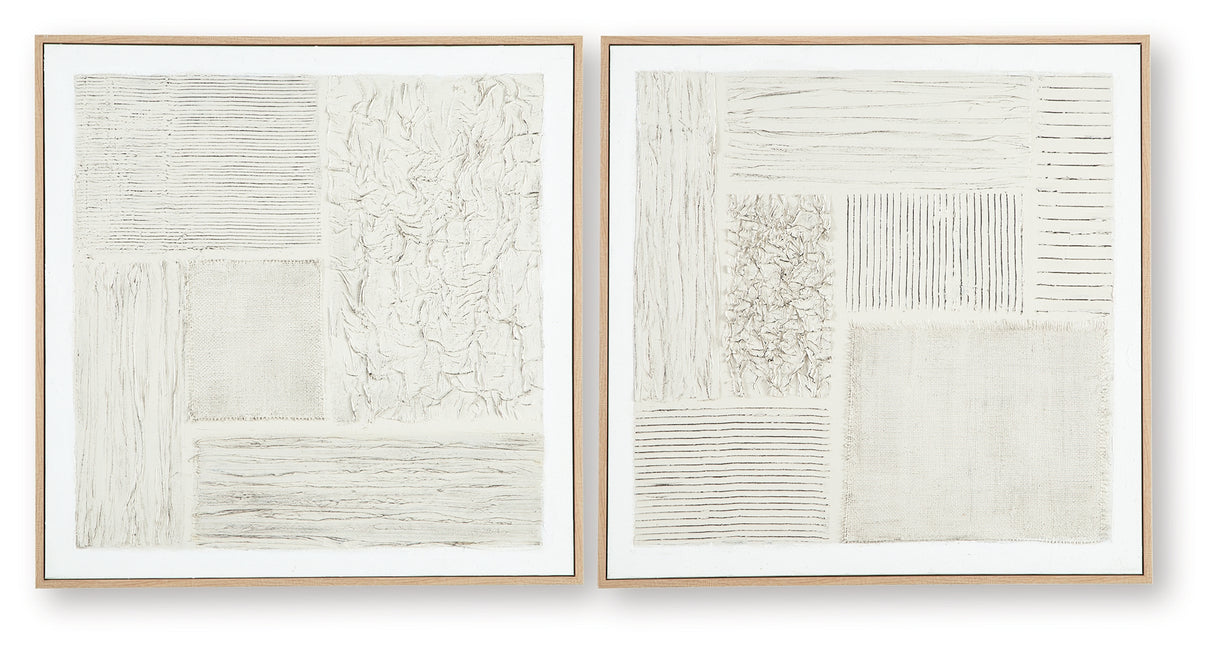 Andorfield Beige/Black/White Wall Art (Set of 2) from Ashley - Luna Furniture
