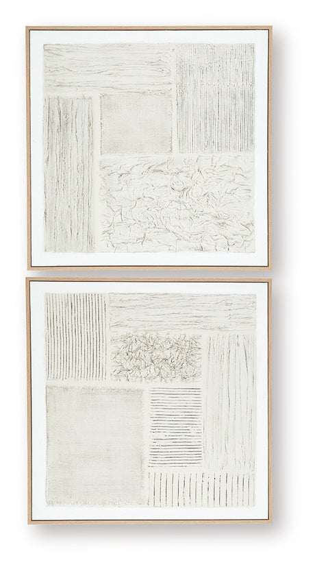 Andorfield Beige/Black/White Wall Art (Set of 2) from Ashley - Luna Furniture