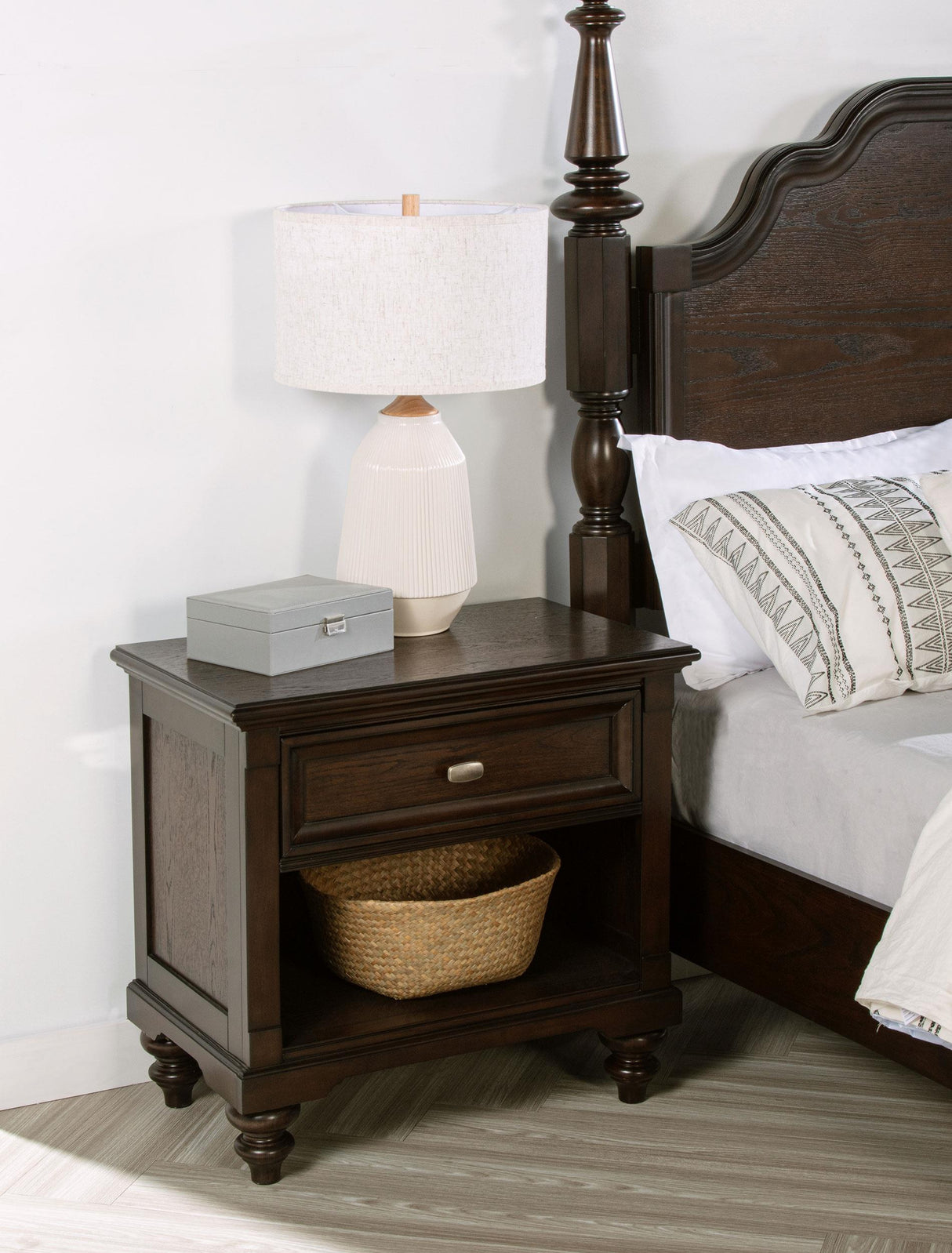 Andover Dark Oak 1-Drawer Nightstand from Coaster - Luna Furniture