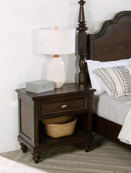 Andover Dark Oak 1-Drawer Nightstand from Coaster - Luna Furniture