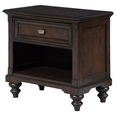 Andover Dark Oak 1-Drawer Nightstand from Coaster - Luna Furniture