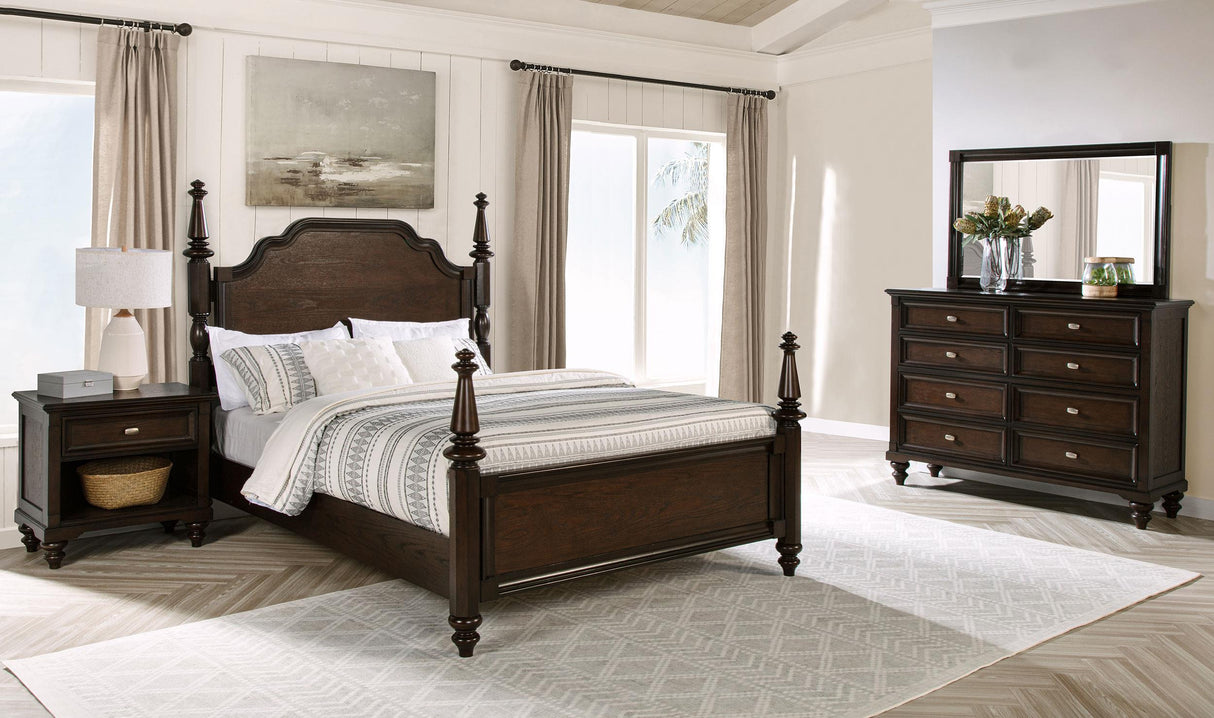 Andover 4-piece Eastern King Bedroom Set Dark Oak from Coaster - Luna Furniture