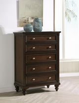 Andover Dark Oak 5-Drawer Chest from Coaster - Luna Furniture