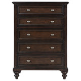 Andover Dark Oak 5-Drawer Chest from Coaster - Luna Furniture