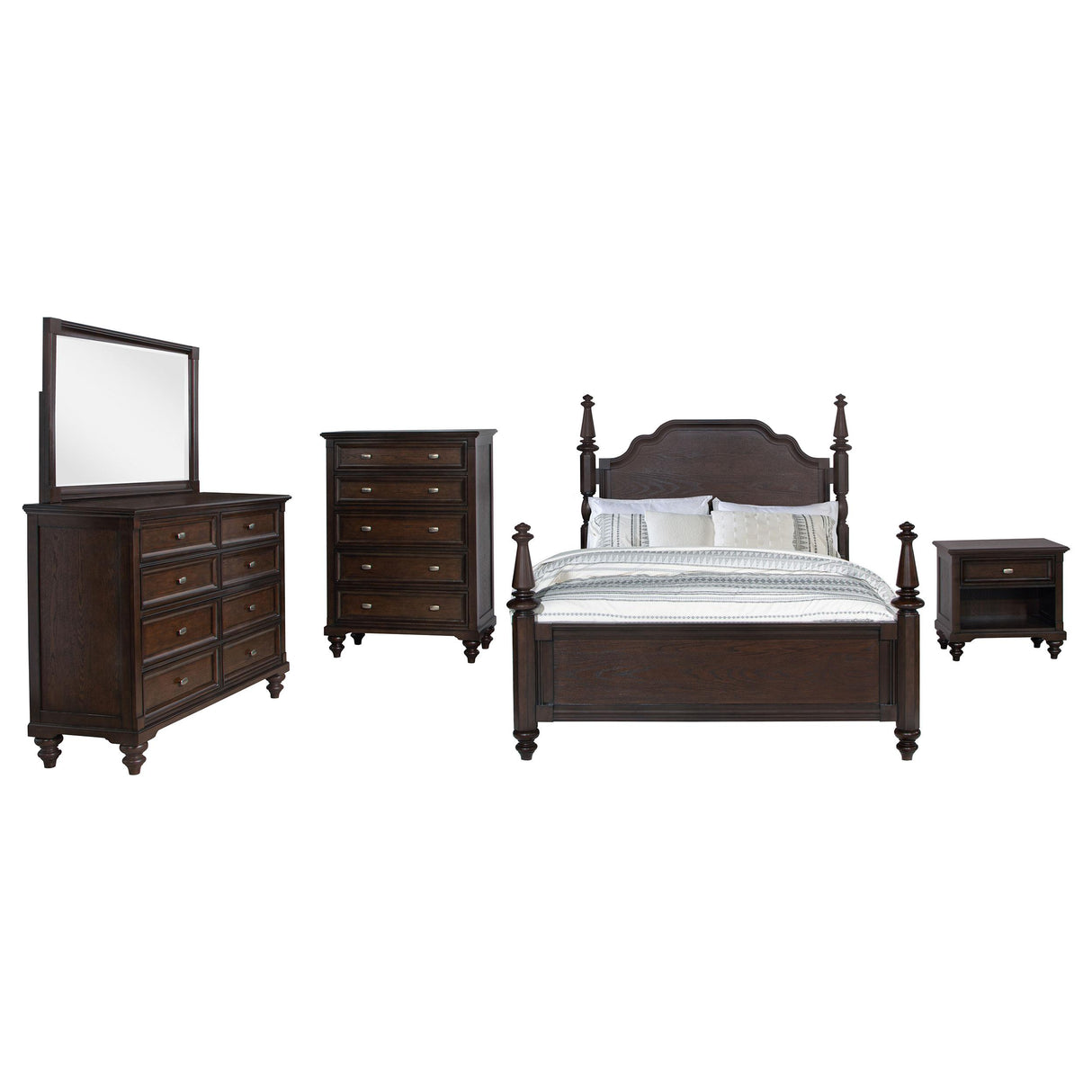 Andover 5-piece Queen Bedroom Set Dark Oak from Coaster - Luna Furniture