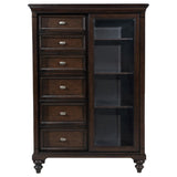 Andover Dark Oak 6-Drawer Tempered Glass Door Chest from Coaster - Luna Furniture