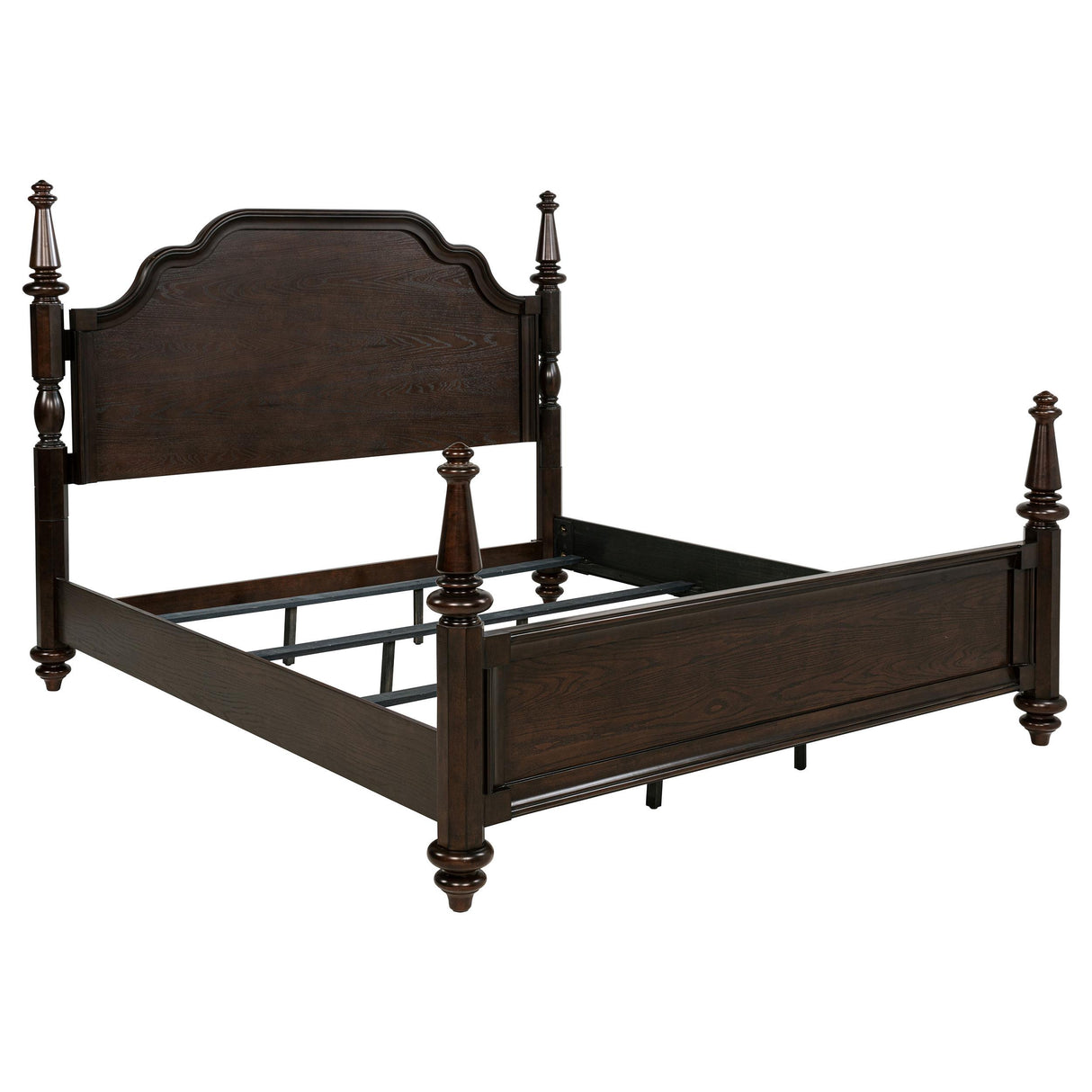 Andover Dark Oak Four Poster Eastern King Bed from Coaster - Luna Furniture