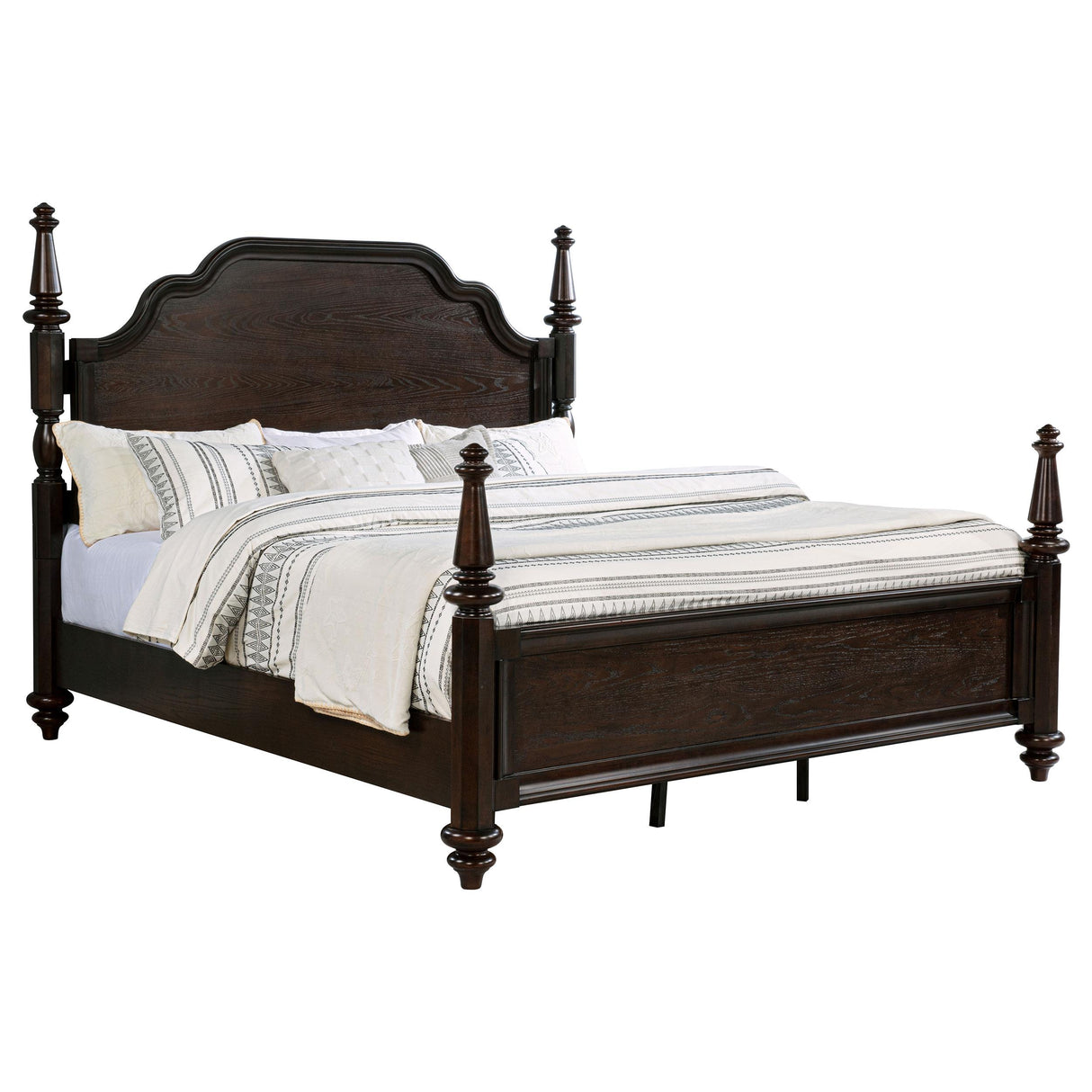 Andover Dark Oak Four Poster Eastern King Bed from Coaster - Luna Furniture