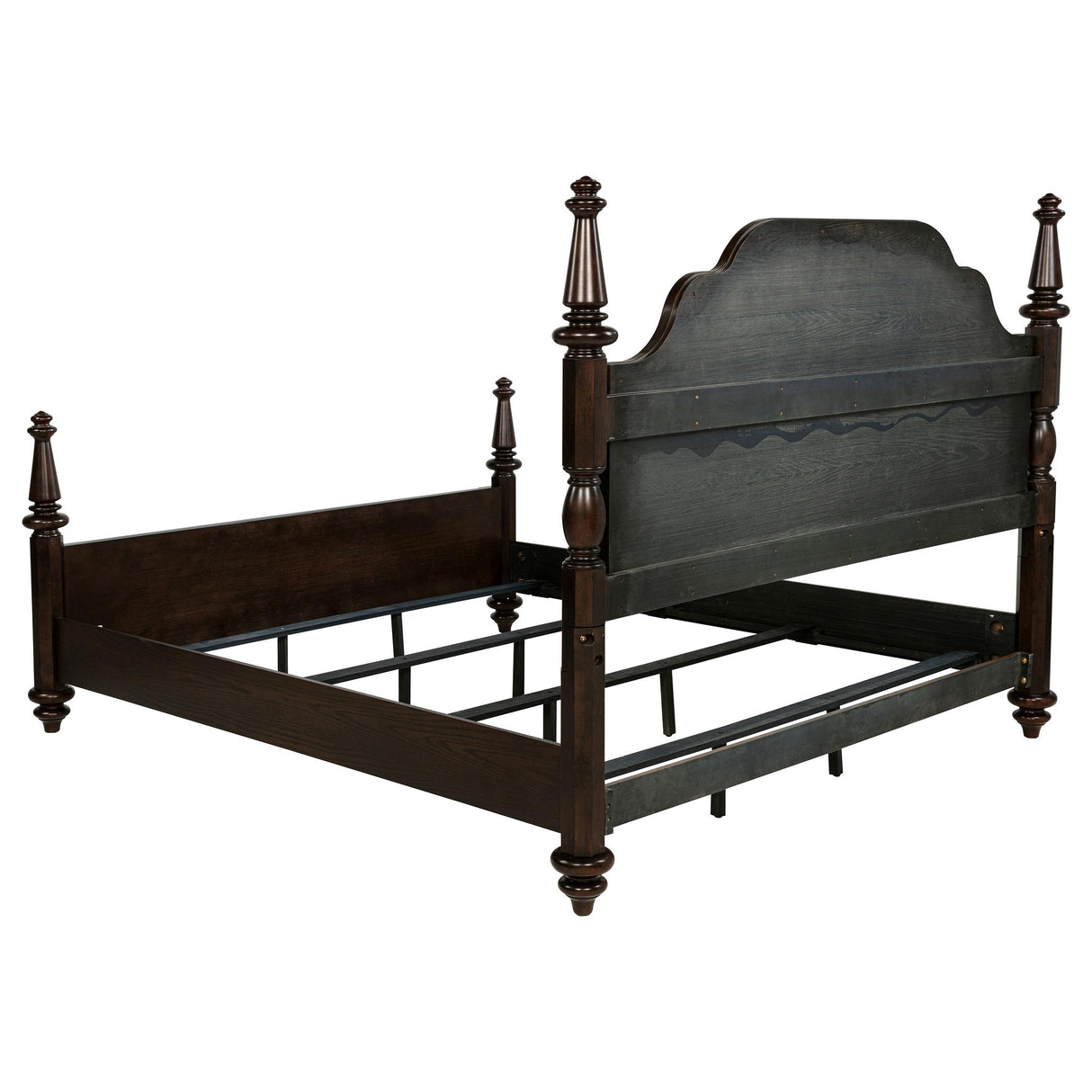 Andover Dark Oak Four Poster Eastern King Bed from Coaster - Luna Furniture