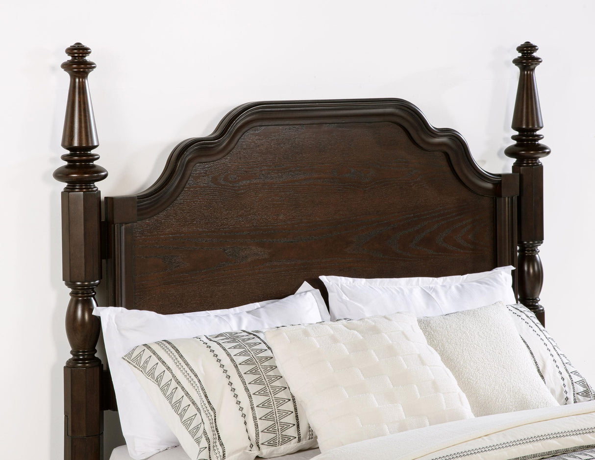 Andover Dark Oak Four Poster Eastern King Bed from Coaster - Luna Furniture