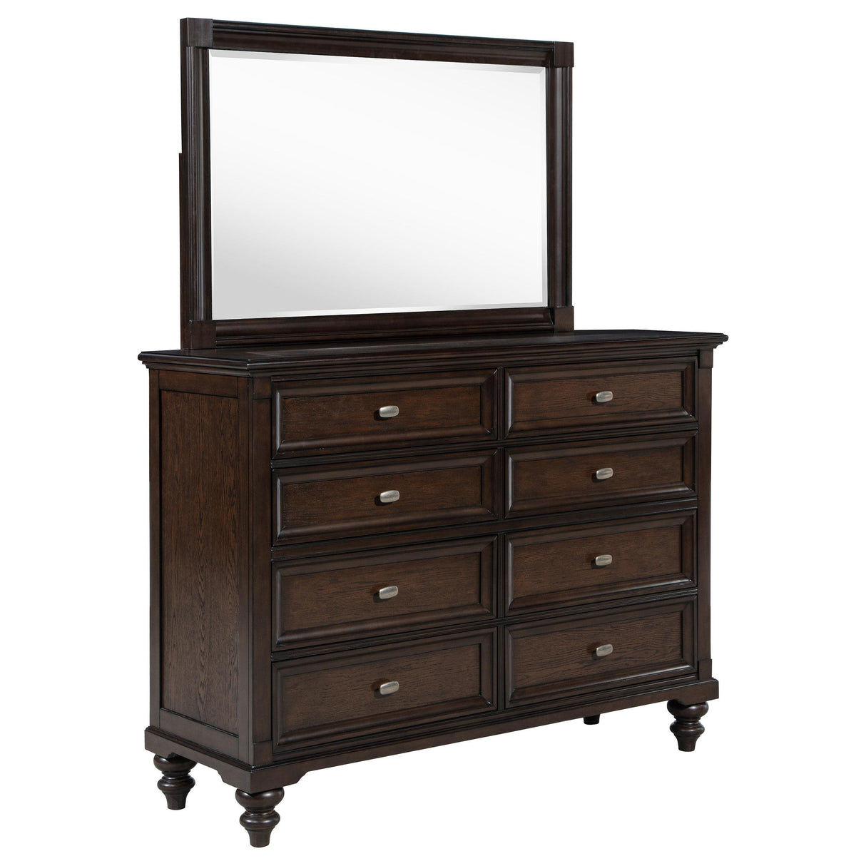 Andover 8-drawer Dresser and Mirror Dark Oak from Coaster - Luna Furniture