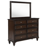 Andover 8-drawer Dresser and Mirror Dark Oak from Coaster - Luna Furniture