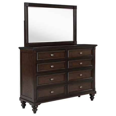Andover Dark Oak 8-drawer Dresser and Mirror from Coaster - Luna Furniture