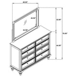Andover 8-drawer Dresser and Mirror Dark Oak from Coaster - Luna Furniture