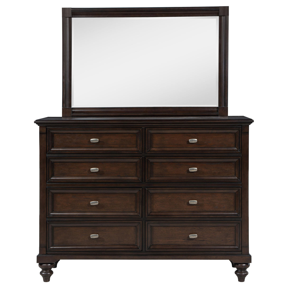 Andover 8-drawer Dresser and Mirror Dark Oak from Coaster - Luna Furniture