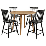 Andrews Light Ash and Black 5-Piece Round Counter Dining Set from Coaster - Luna Furniture