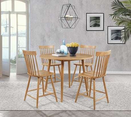 Andrews Light Ash 5-Piece Round Counter Height Dining Set from Coaster - Luna Furniture