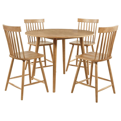 Andrews Light Ash 5-Piece Round Counter Height Dining Set from Coaster - Luna Furniture