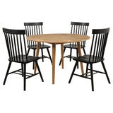 Andrews Light Ash and Black 5-Piece Round Dining Room Set from Coaster - Luna Furniture