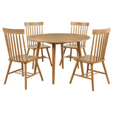 Andrews Light Ash 5-Piece Round Wood Dining Room Set from Coaster - Luna Furniture