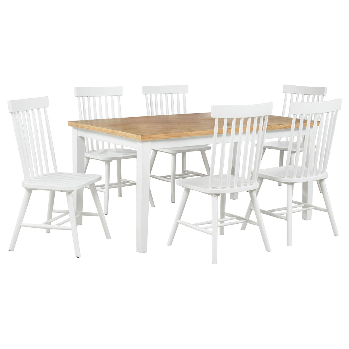 Andrews Light Ash and White 7-Piece Rectangular Dining Set from Coaster - Luna Furniture