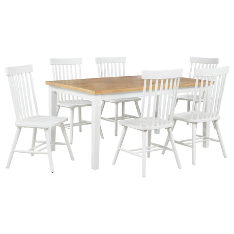 Andrews Light Ash and White 7-Piece Rectangular Dining Set from Coaster - Luna Furniture