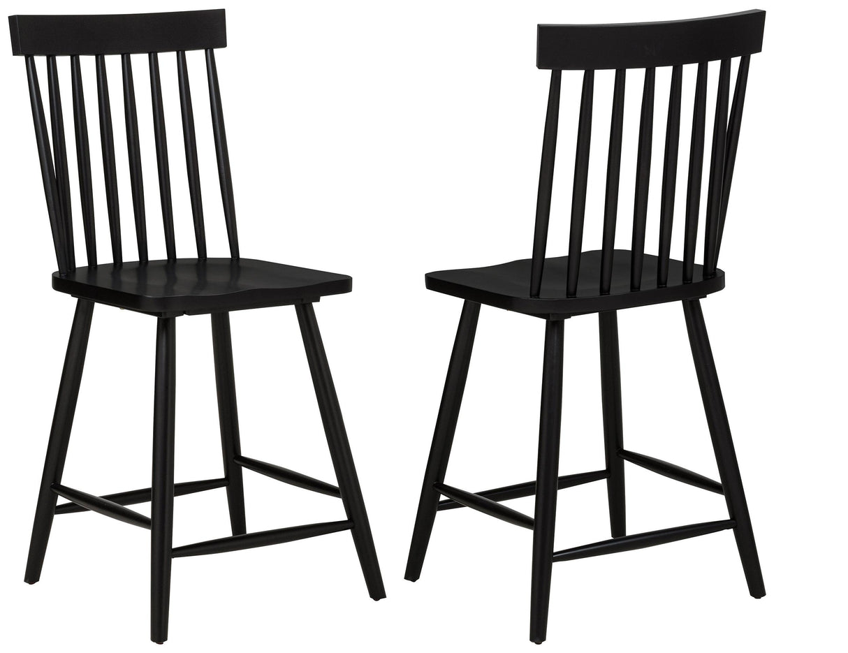 Andrews Black Windsor Counter Height Dining Side Chair, Set of 2 from Coaster - Luna Furniture