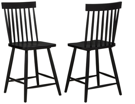 Andrews Black Windsor Counter Height Dining Side Chair, Set of 2 from Coaster - Luna Furniture