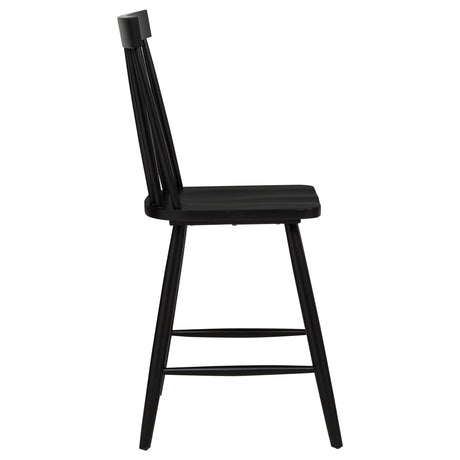 Andrews Black Windsor Counter Height Dining Side Chair, Set of 2 from Coaster - Luna Furniture