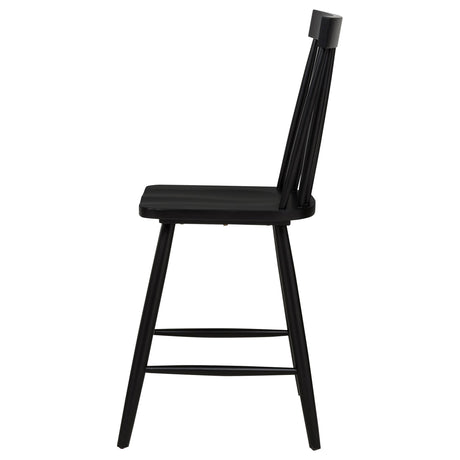 Andrews Black Windsor Counter Height Dining Side Chair, Set of 2 from Coaster - Luna Furniture