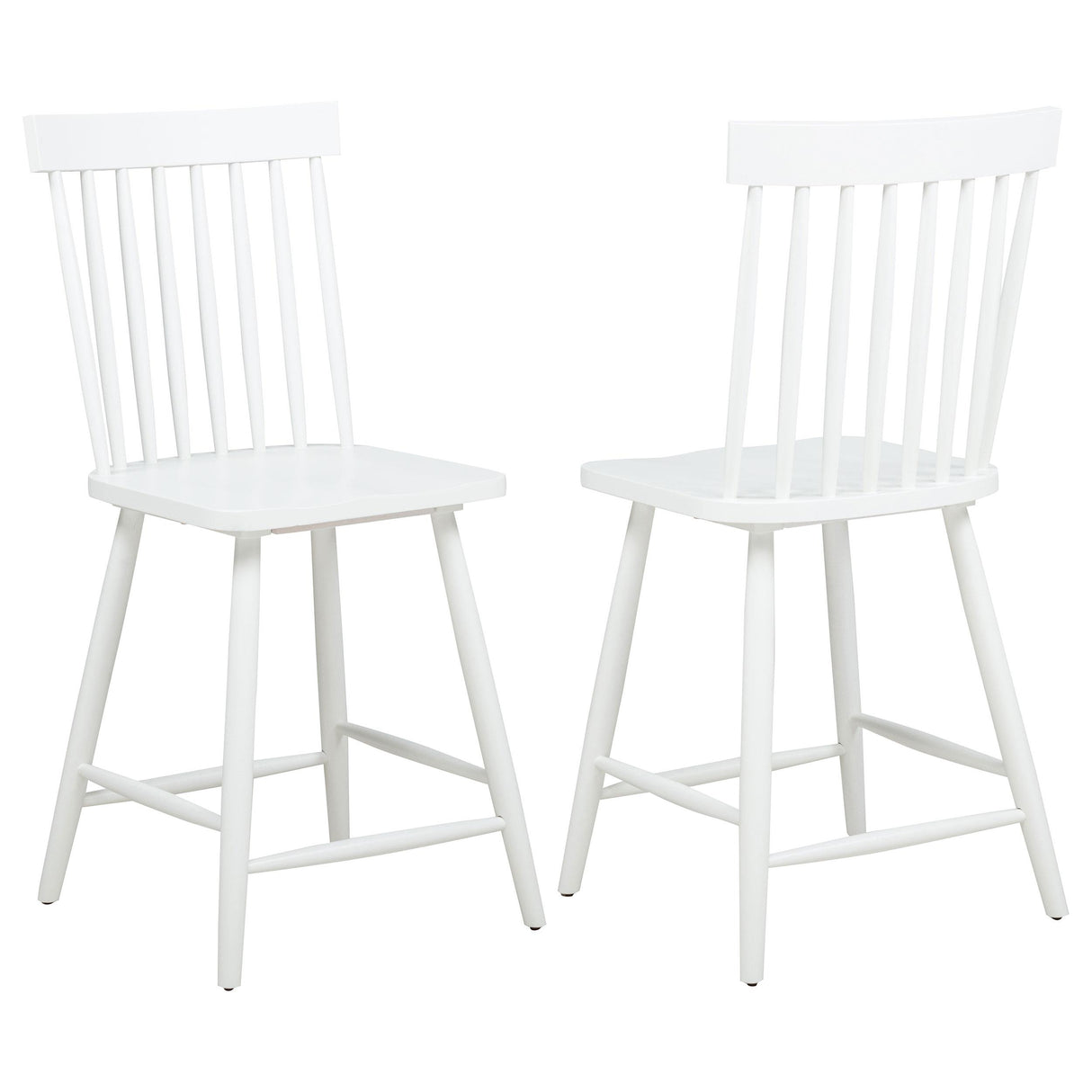Andrews White Windsor Counter Height Dining Side Chair, Set of 2 from Coaster - Luna Furniture
