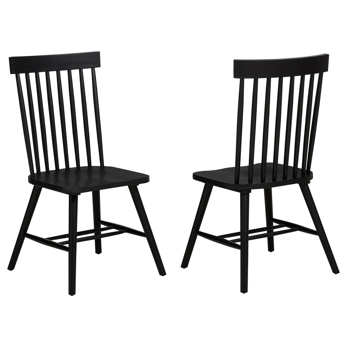 Andrews Black Windsor Spindle Back Dining Side Chair, Set of 2 from Coaster - Luna Furniture