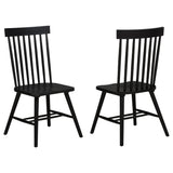Andrews Black Windsor Spindle Back Dining Side Chair, Set of 2 from Coaster - Luna Furniture
