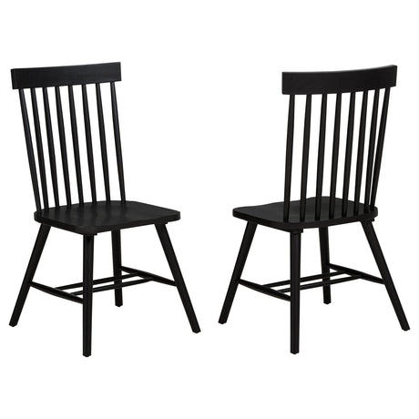 Andrews Black Windsor Spindle Back Dining Side Chair, Set of 2 from Coaster - Luna Furniture