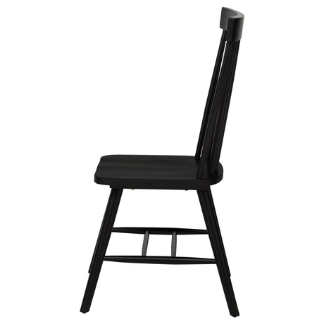 Andrews Black Windsor Spindle Back Dining Side Chair, Set of 2 from Coaster - Luna Furniture