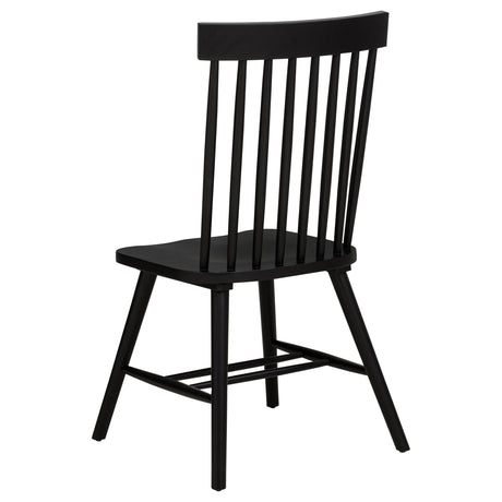 Andrews Black Windsor Spindle Back Dining Side Chair, Set of 2 from Coaster - Luna Furniture