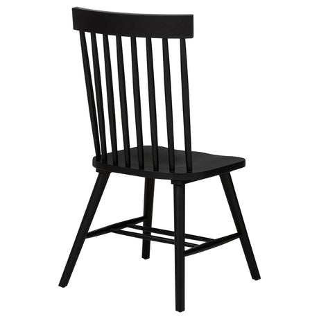 Andrews Black Windsor Spindle Back Dining Side Chair, Set of 2 from Coaster - Luna Furniture