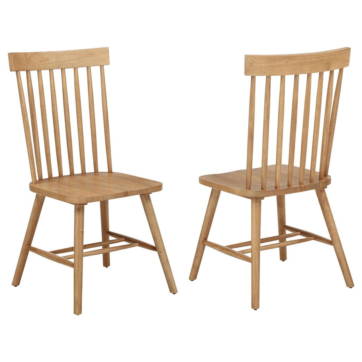 Andrews Light Ash Windsor Spindle Back Dining Side Chair, Set of 2 from Coaster - Luna Furniture
