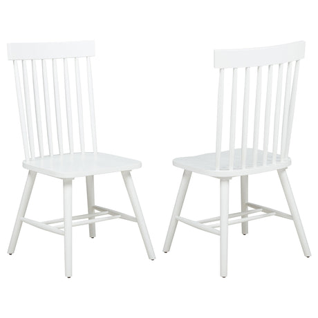 Andrews White Windsor Spindle Back Dining Side Chair, Set of 2 from Coaster - Luna Furniture