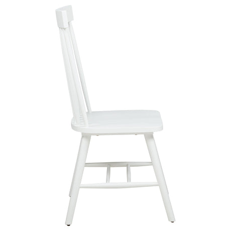 Andrews White Windsor Spindle Back Dining Side Chair, Set of 2 from Coaster - Luna Furniture