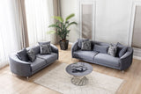Angela Gray Velvet Sofa Living Room Set from Nova Furniture - Luna Furniture