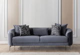 Angela Gray Velvet Sofa Living Room Set from Nova Furniture - Luna Furniture