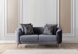 Angela Gray Velvet Sofa Living Room Set from Nova Furniture - Luna Furniture
