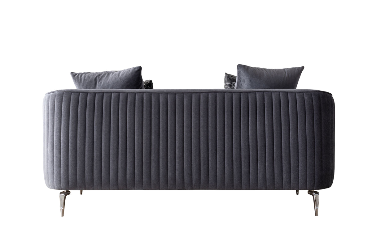Angela Gray Velvet Sofa Living Room Set from Nova Furniture - Luna Furniture