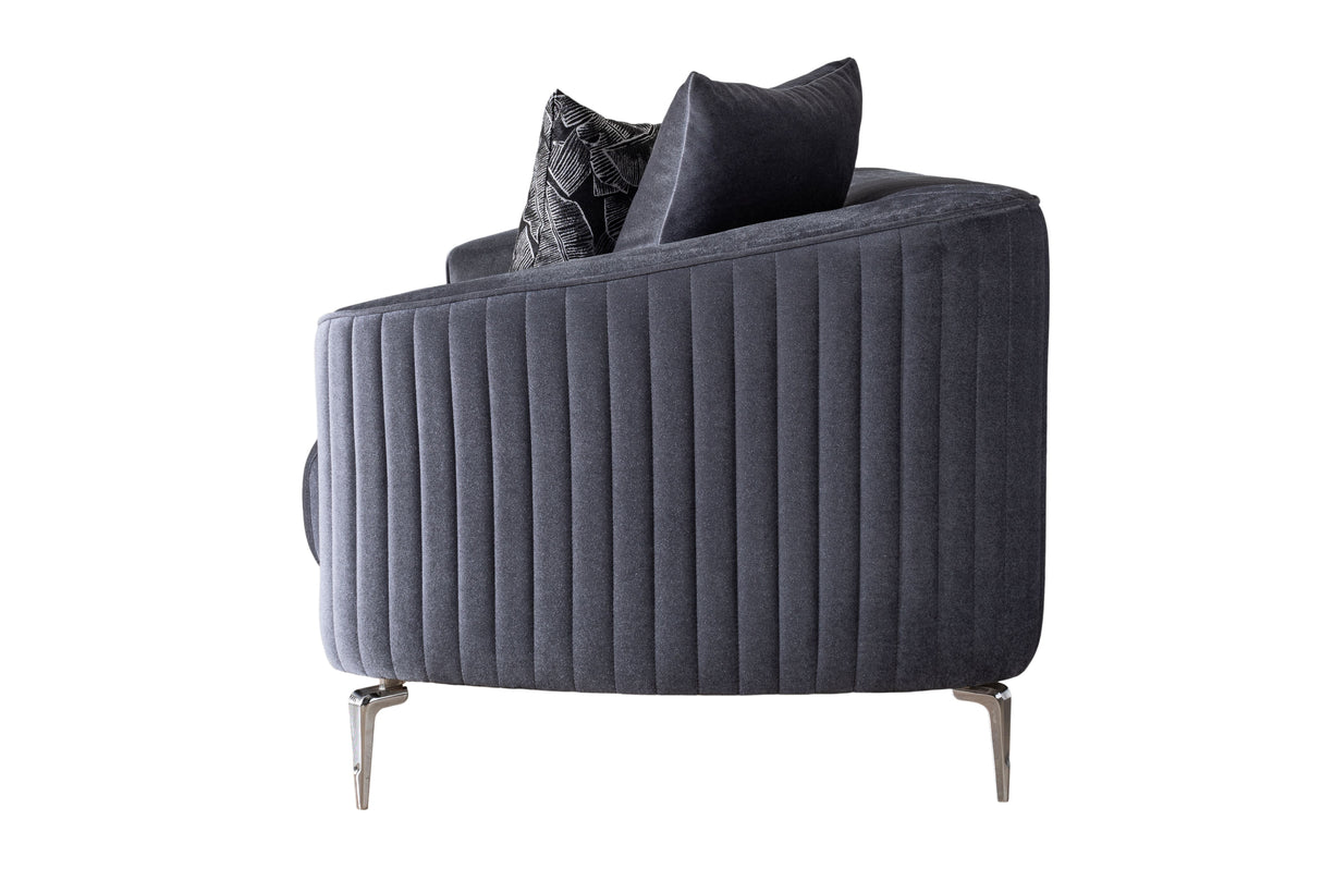 Angela Gray Velvet Sofa Living Room Set from Nova Furniture - Luna Furniture